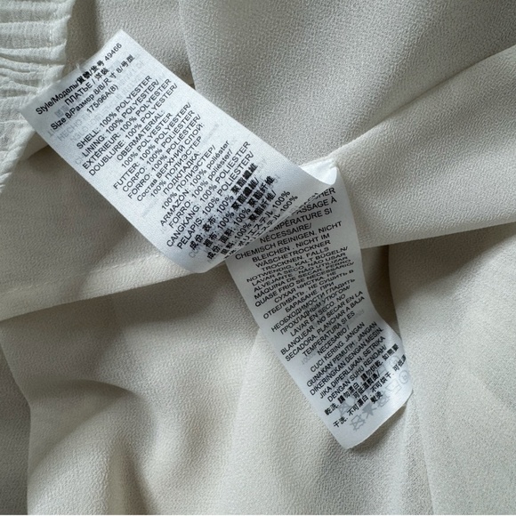 Tory Burch Dress Ivory Belted Long Sleeve Black Piping Detail Shirt Dress Sz 8 - Picture 9 of 14